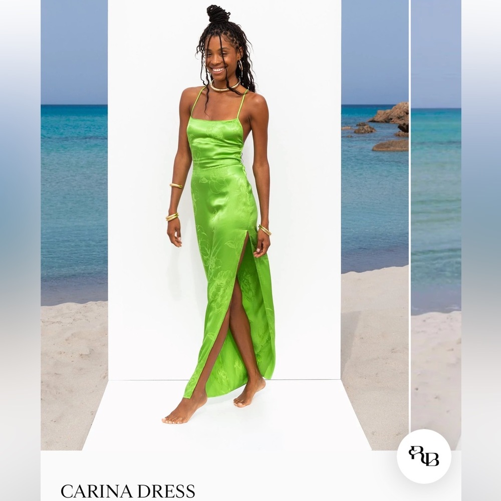 NWT rat and boa green maxi dress size S